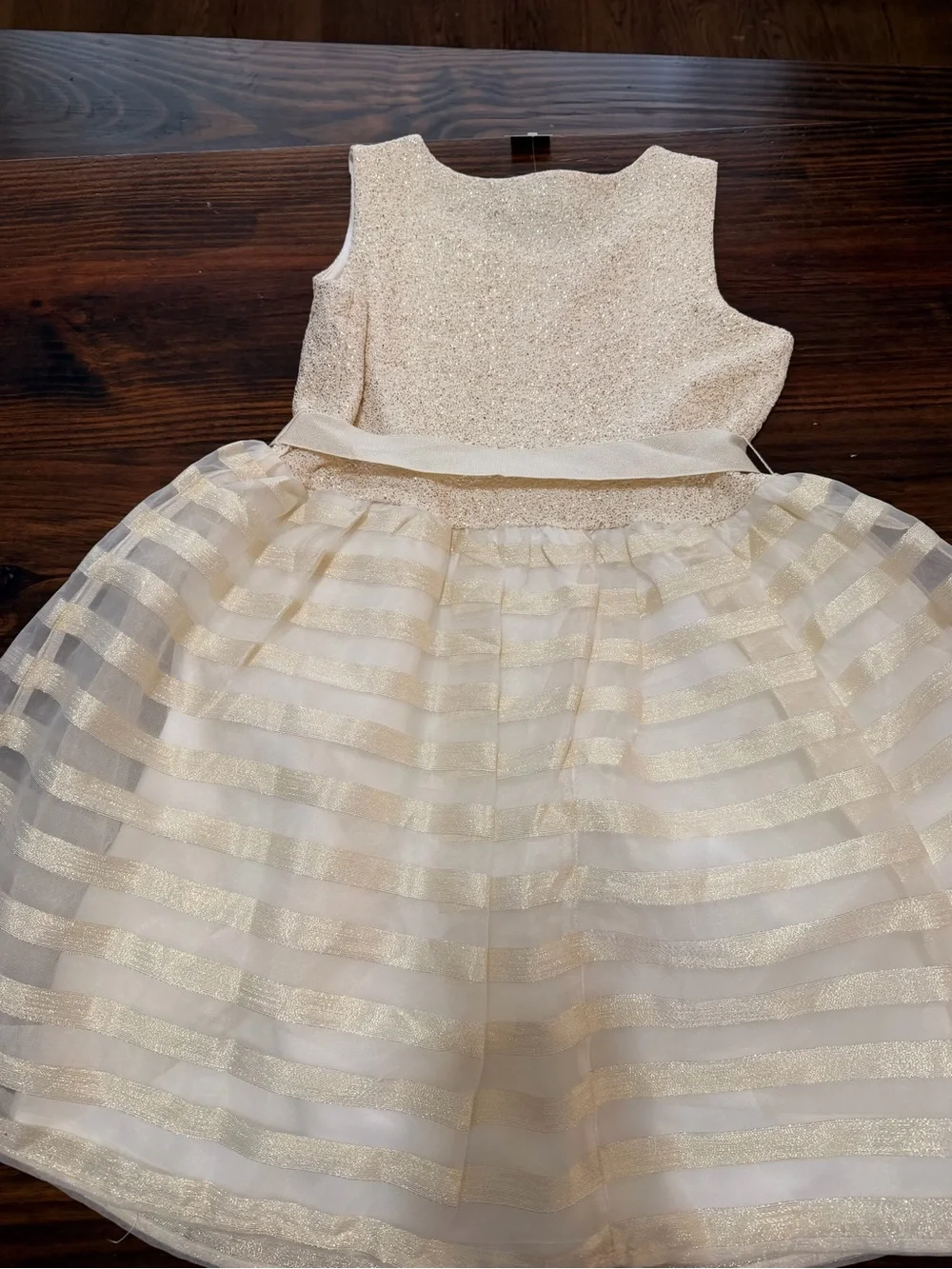 Brand new with tags size 14 tChildren's Place Girls' Cream & Gold Sparkle Party
